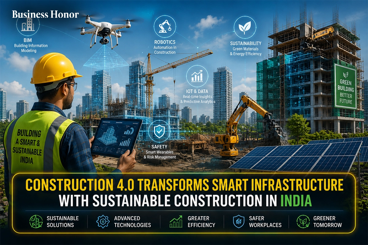 Construction 4.0 Smart Infra Sustainable Construction India Business Honor